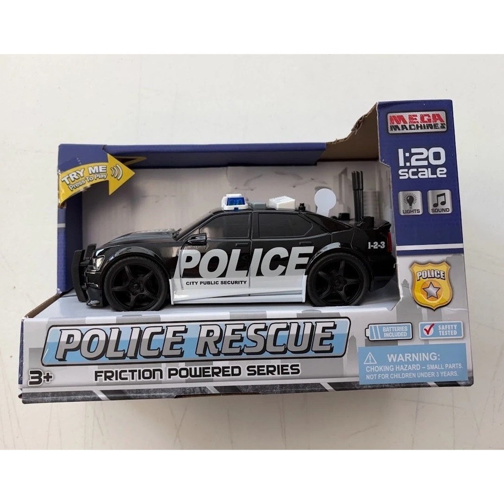 Police Rescue Vehicle with Lights & Sounds Mega Machines Safety Tested New